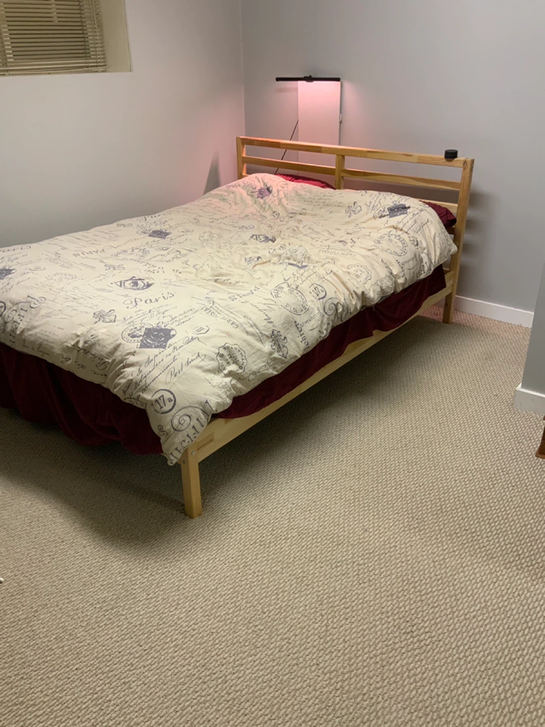 Ikea Queen Wooden Bed Frame with Slats
