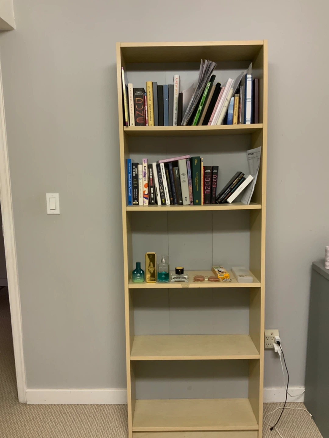 Tall Light Wood Bookshelf