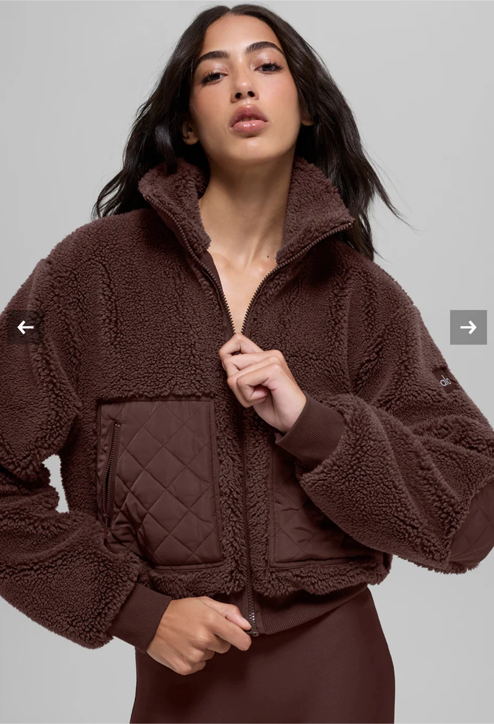 ALO Yoga Foxy Sherpa Jacket - Espresso - photo 2