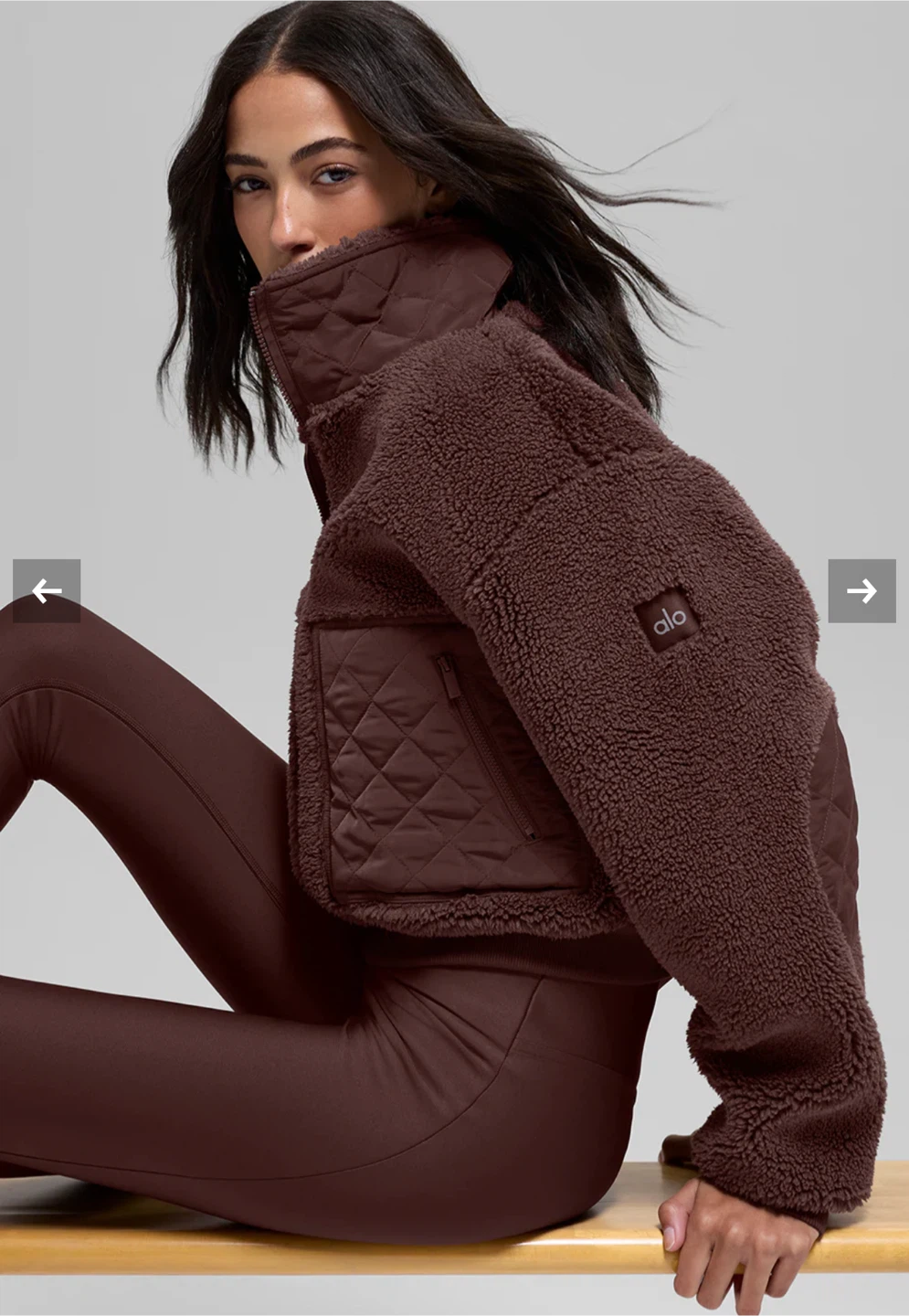 ALO Yoga Foxy Sherpa Jacket - Espresso - photo 3