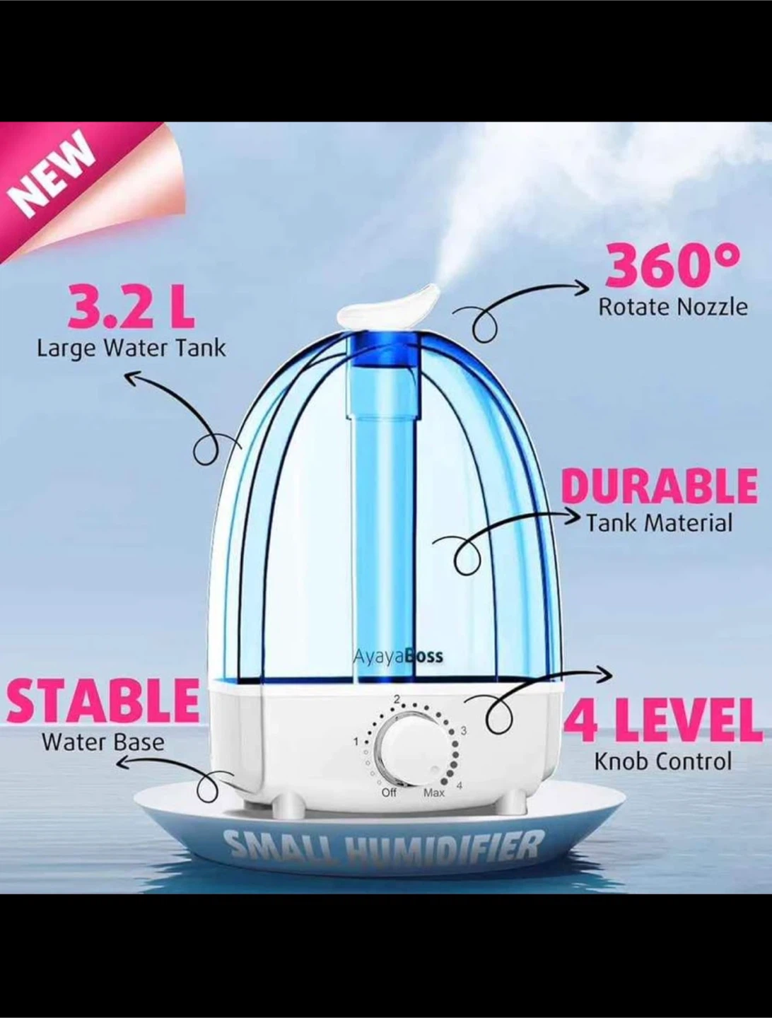 Ultrasonic Humidifier with LED Night Light