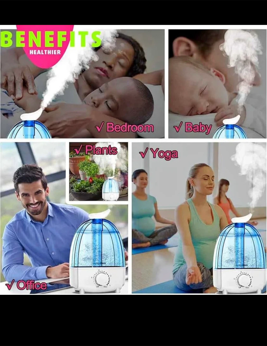 Ultrasonic Humidifier with LED Night Light - photo 3