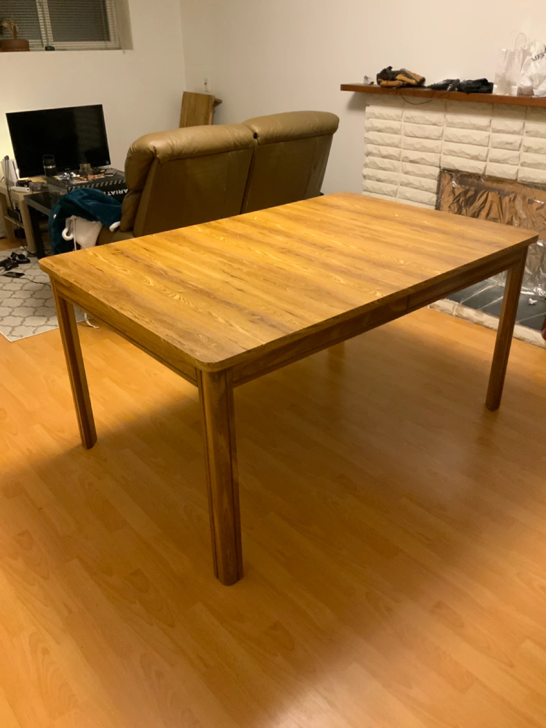 Wood Dining Table with Leaf