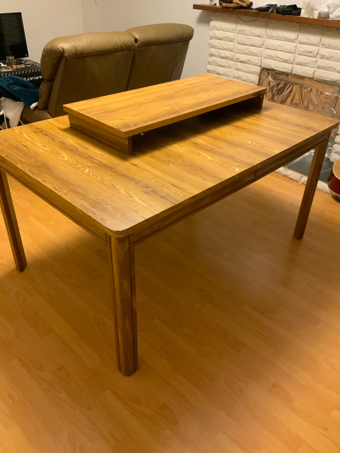Wood Dining Table with Leaf - photo 2