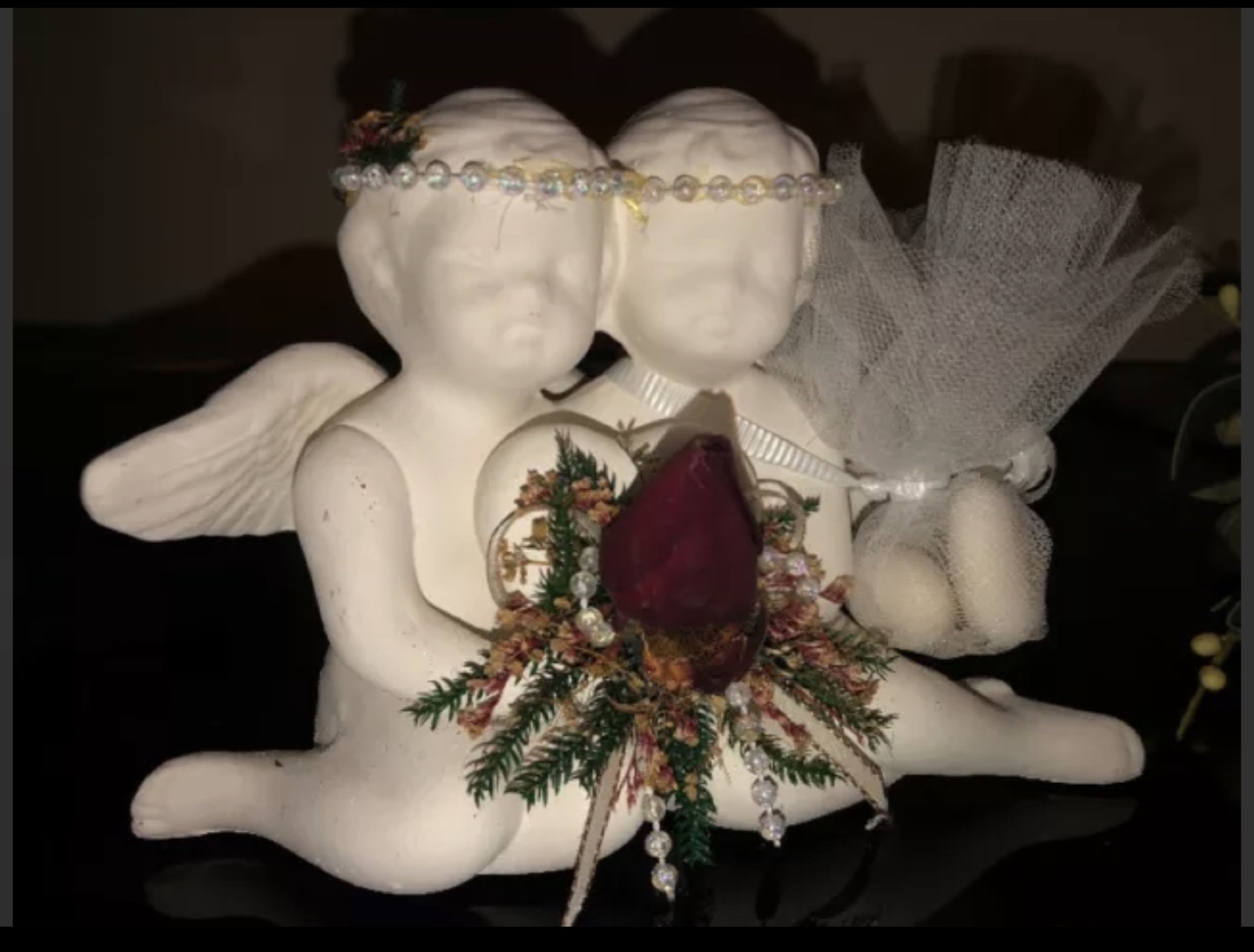 Angel Figurine with Floral Accents