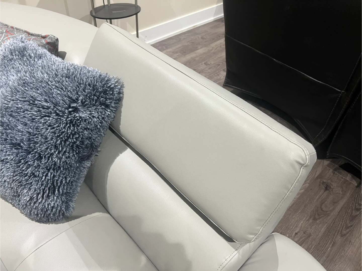 Grey Leather Sectional Sofa - photo 3