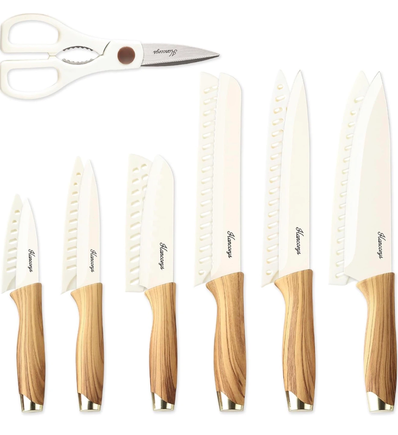 Hancorys Knife Set with Wood Handles