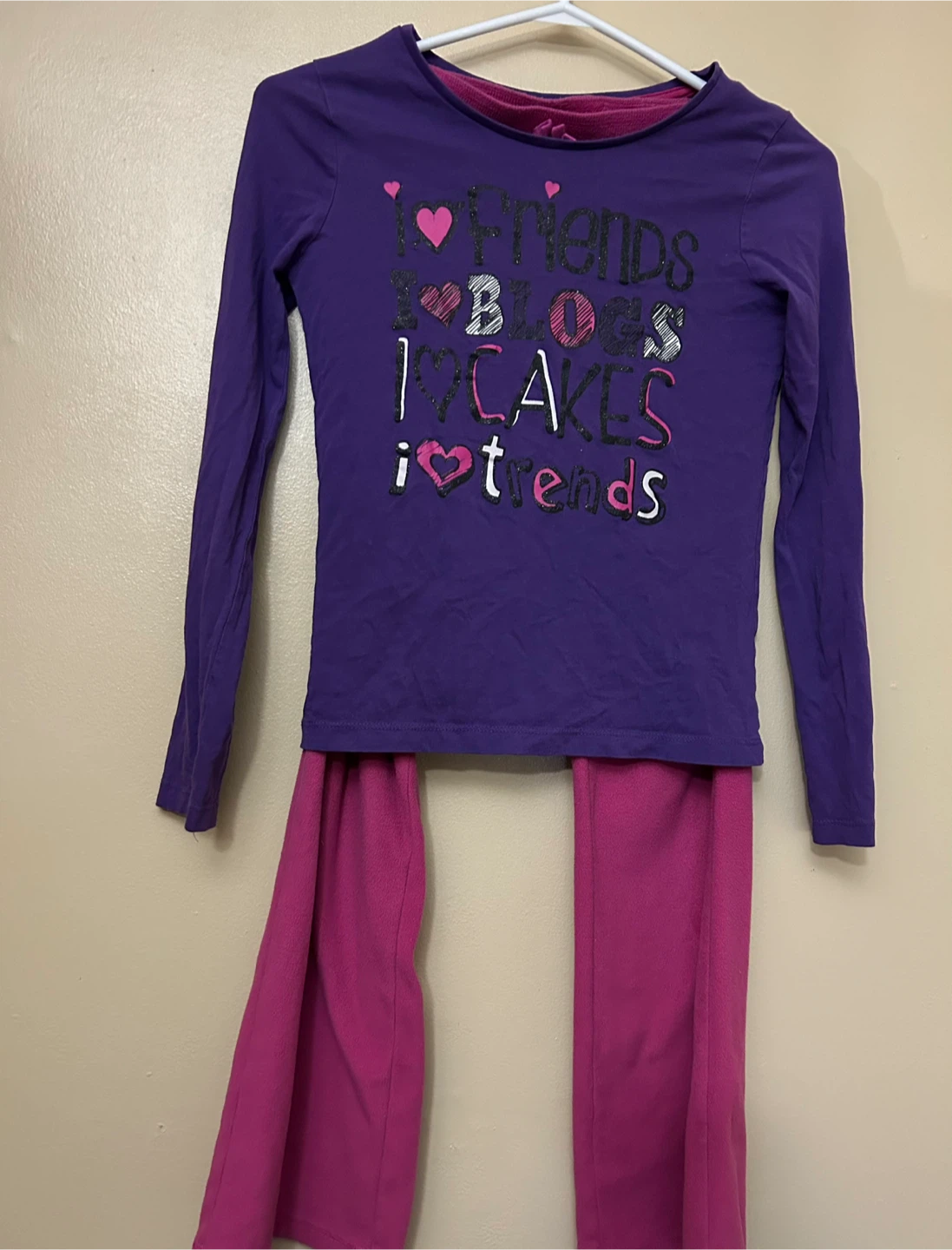Kids 2PC Pink Pants & Purple top set (Pick up in MALTON)