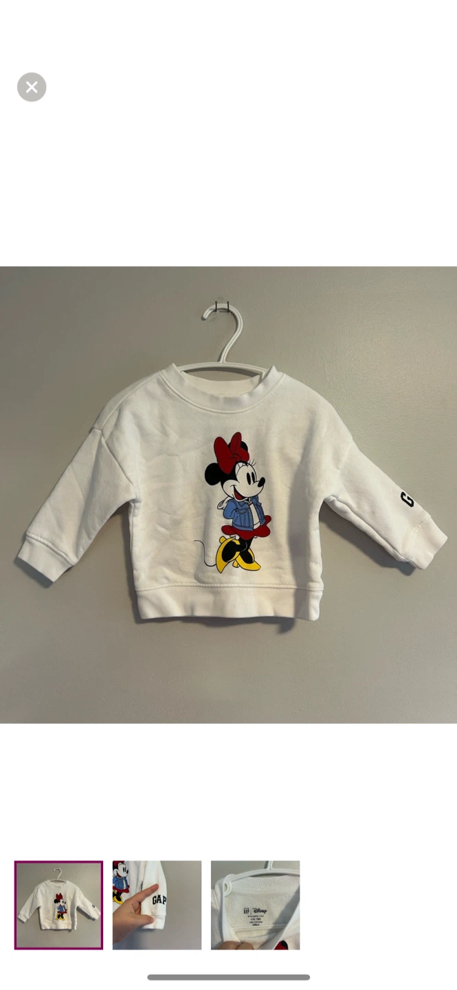 Gap Baby Disney Minnie Mouse Sweatshirt 6-12 Months