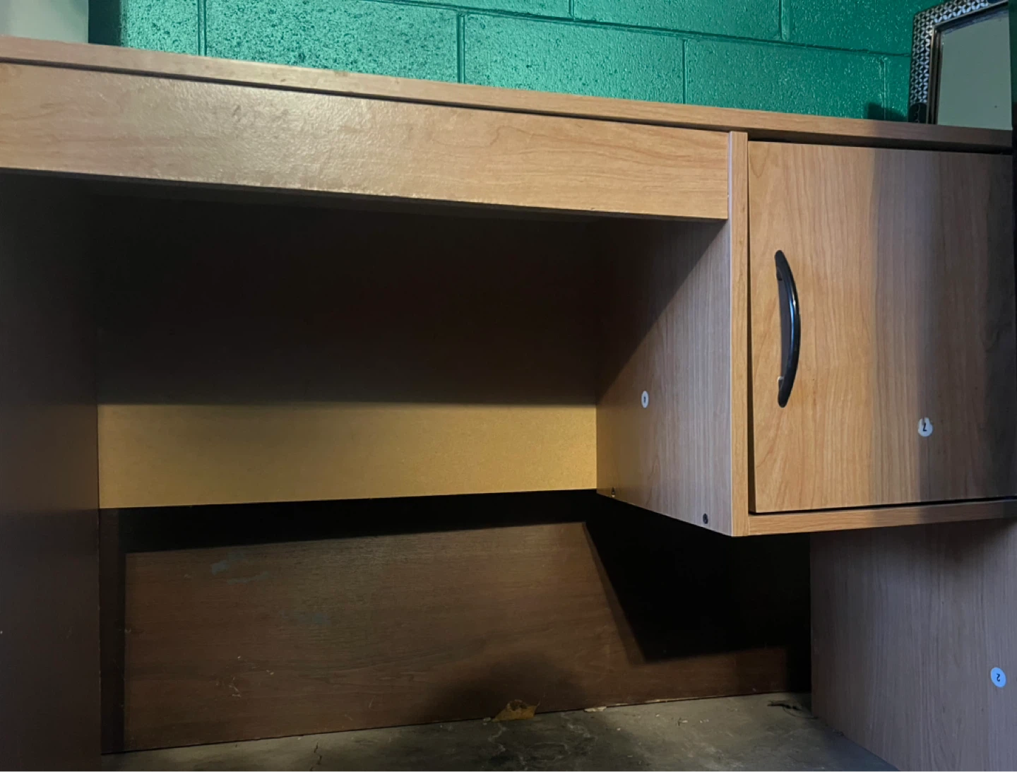 Wooden Desk with Cabinet