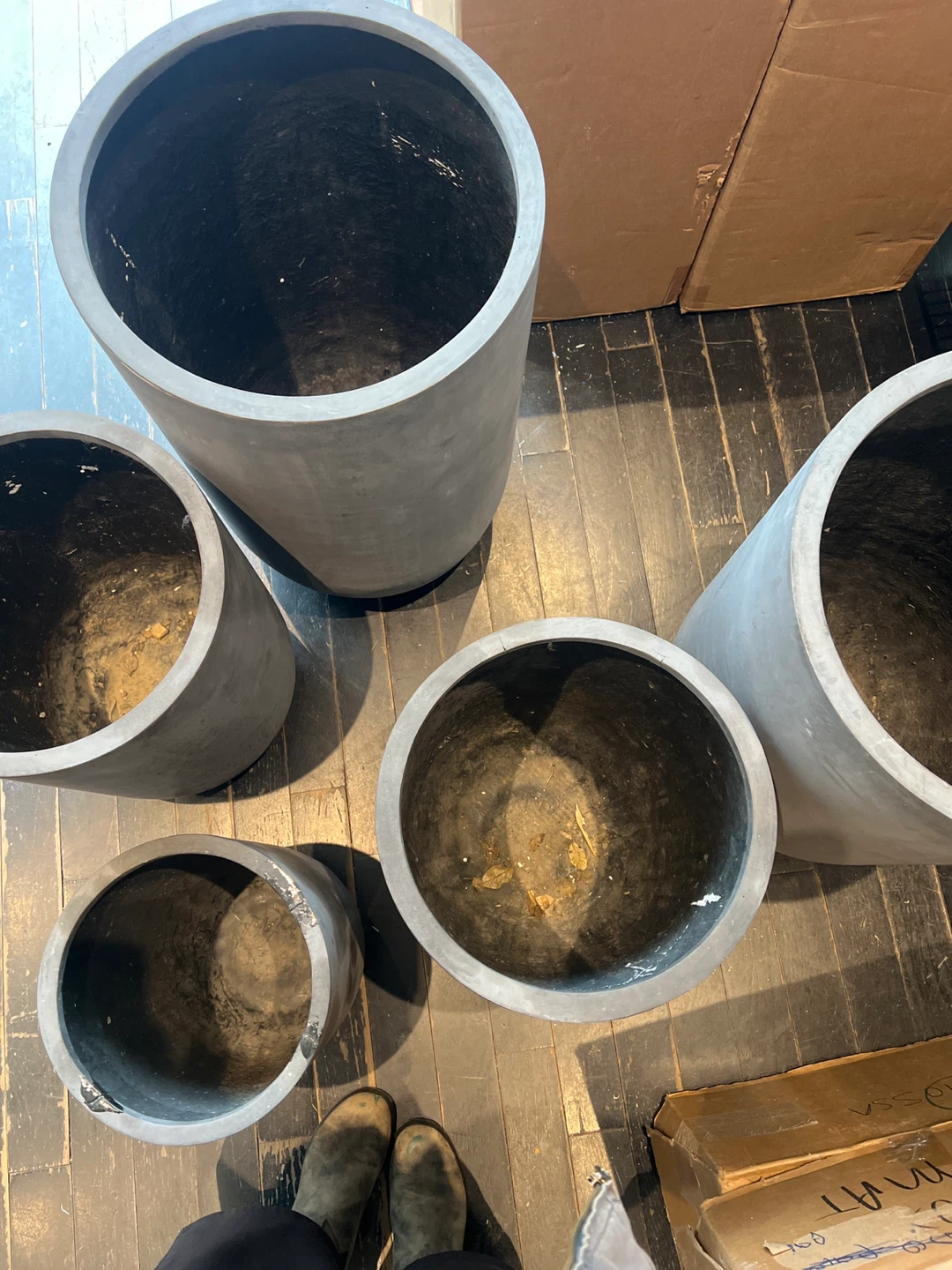Set of 5 Concrete Gray Planters - Assorted Sizes - photo 2