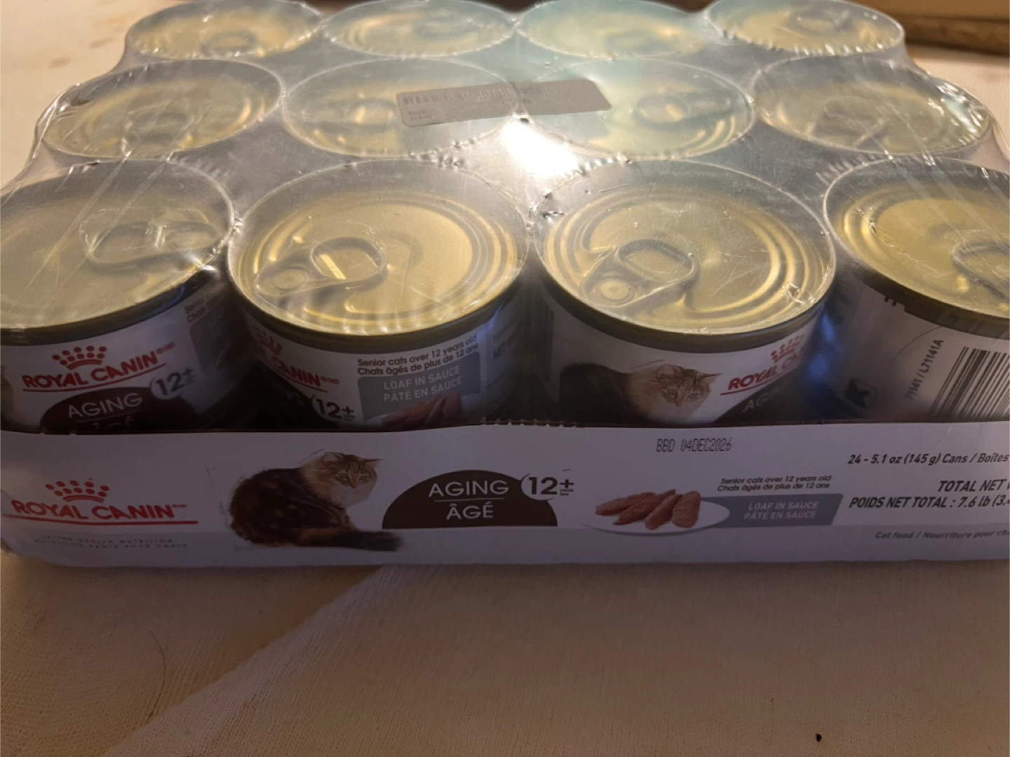 All items.  New Royal Canin Senior Wet Cat Food 24 pack