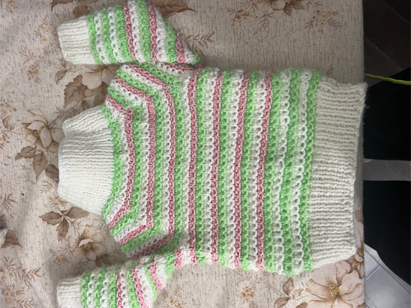 1 year baby Handmade Striped Knit Sweater - photo 3