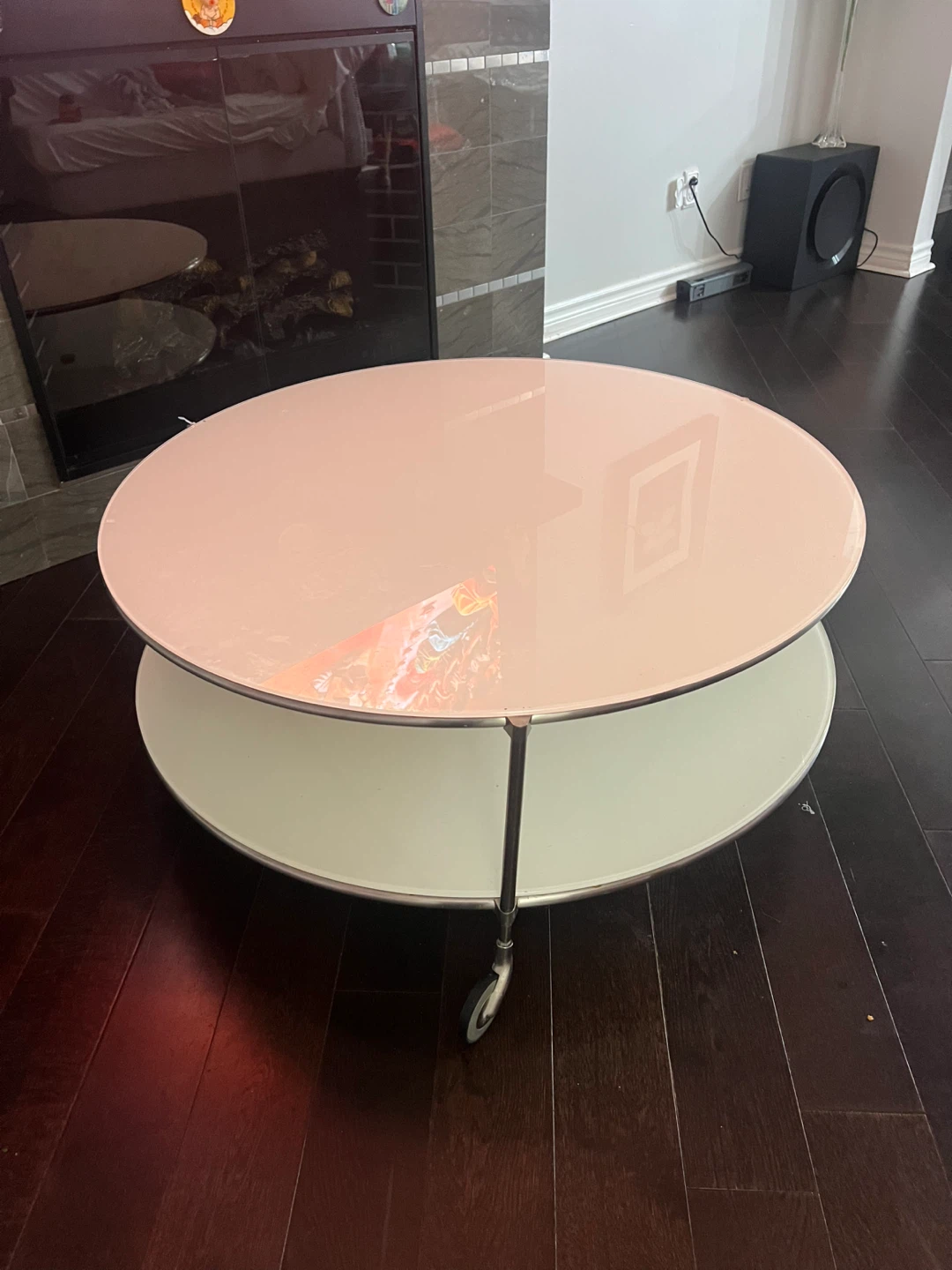 Round Glass Coffee Table 2 legs need repair