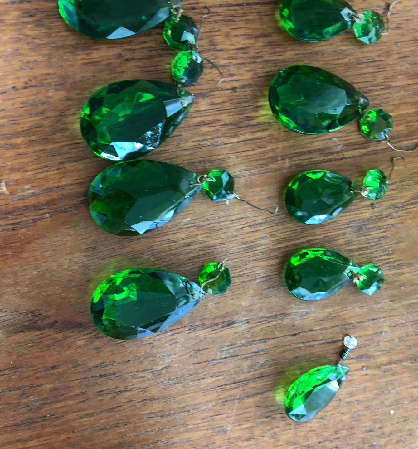 Original replacement Faceted Green Prisms for Chandelier - photo 2