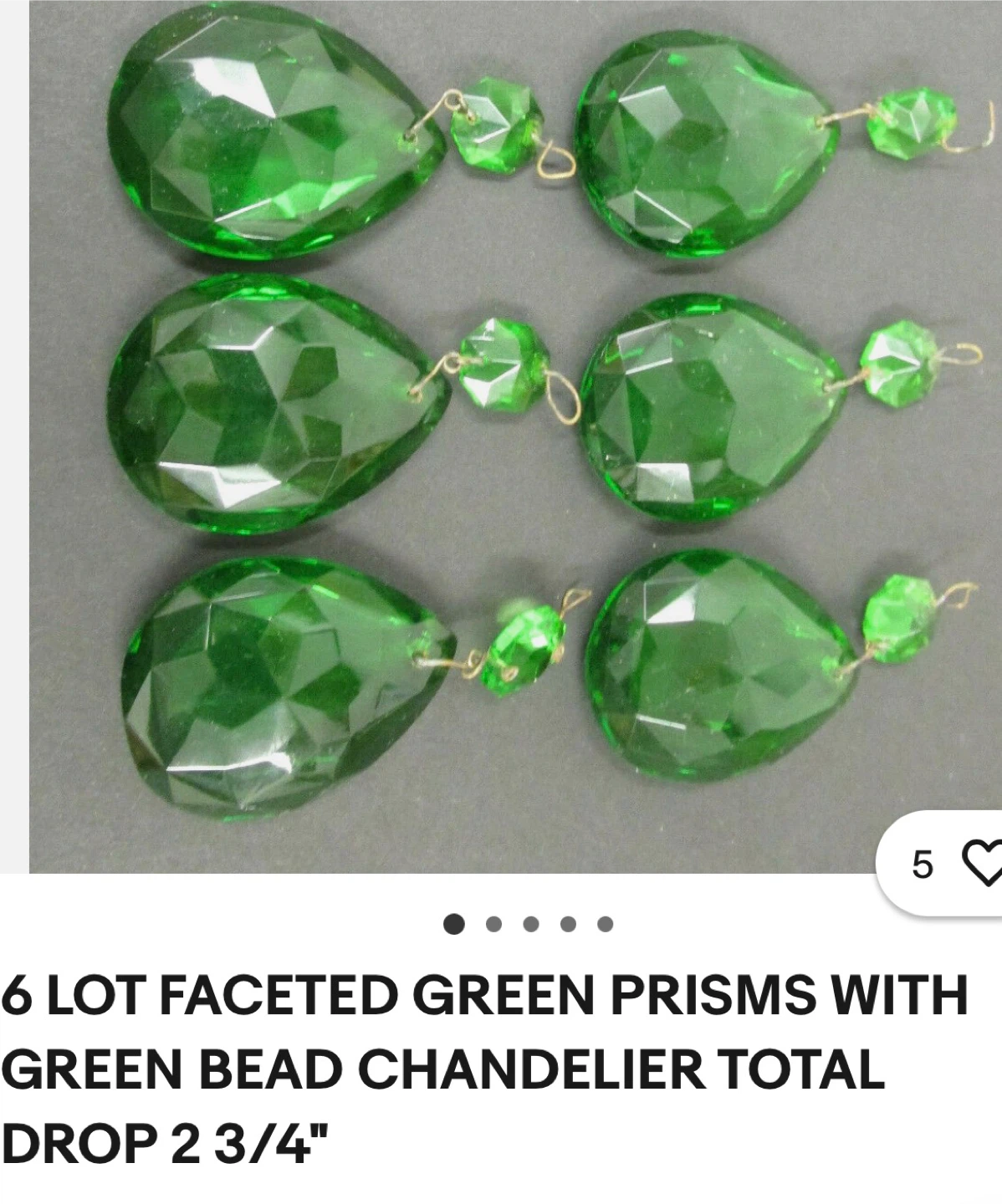 Original replacement Faceted Green Prisms for Chandelier - photo 3