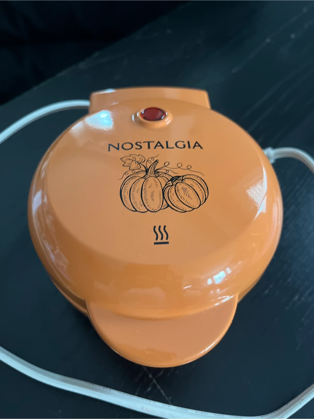 Nostalgia MyMini Pumpkin Waffle Maker - Orange