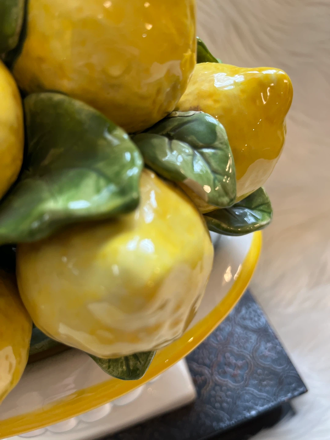 VINTAGE Italian majolica lemon topiary centerpiece - photo 4