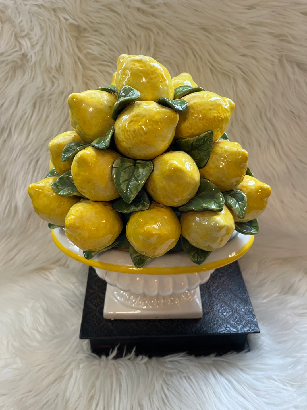 VINTAGE Italian majolica lemon topiary centerpiece - photo 3