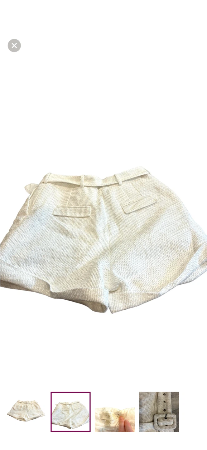 Ted Baker Size 4 White Belted Shorts - photo 2