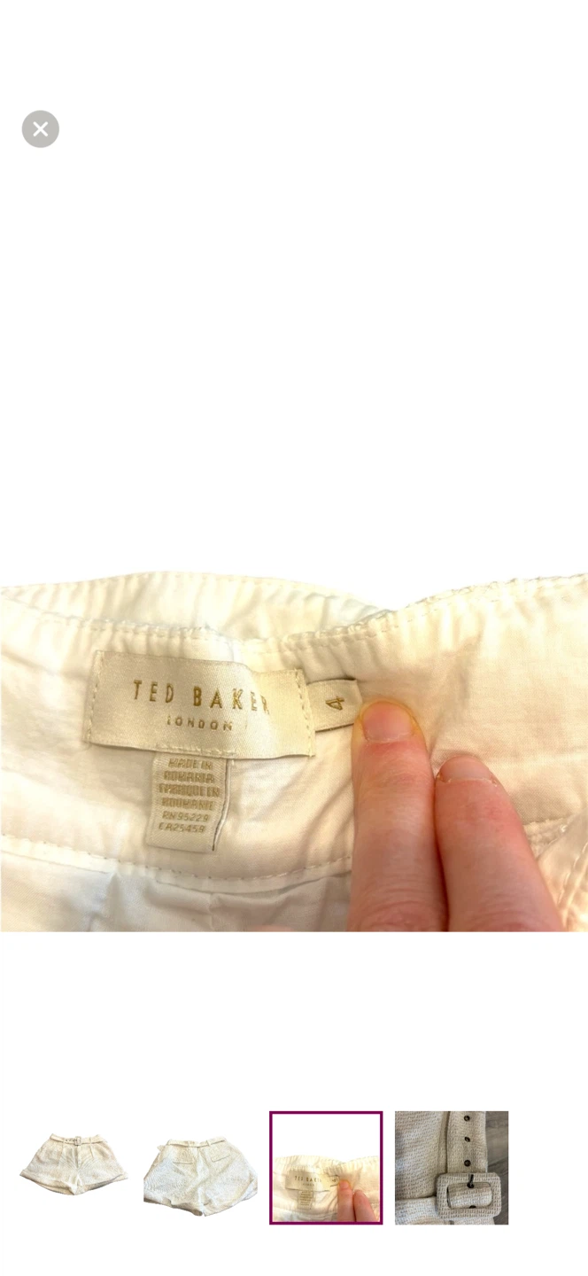 Ted Baker Size 4 White Belted Shorts - photo 3