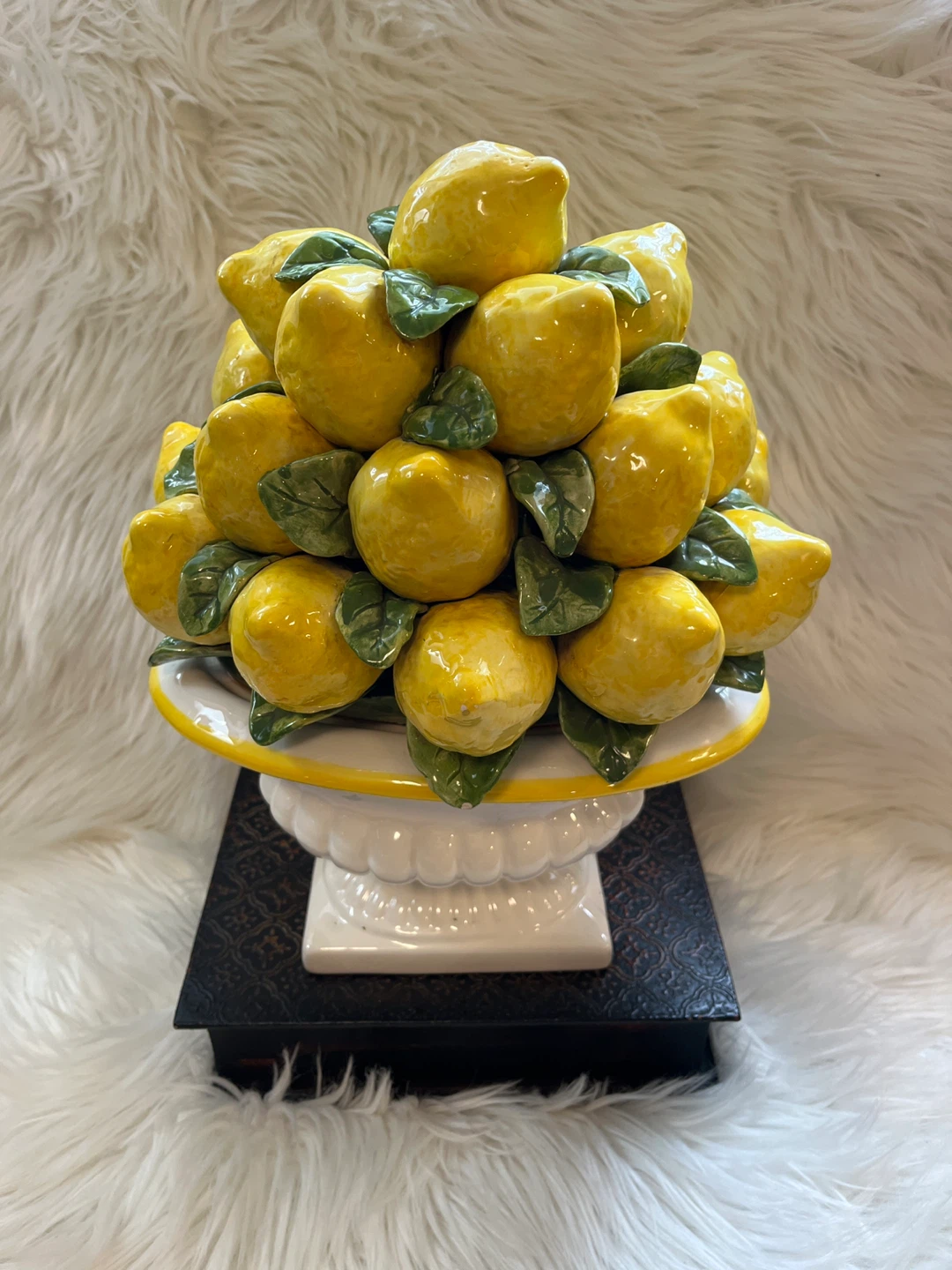 VINTAGE Italian majolica lemon topiary centerpiece - photo 5