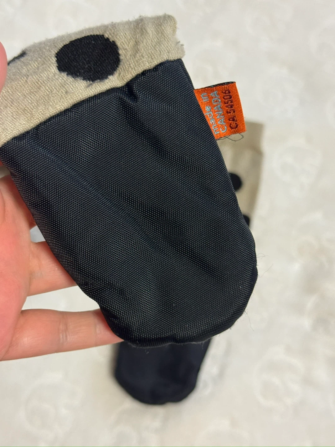 mimiTENS Baby Mittens - Black & Beige Polka Dot - photo 2