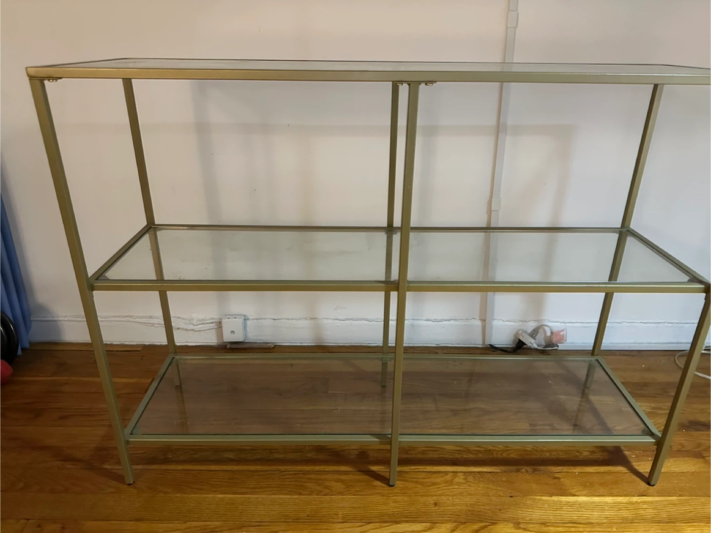 Gold Metal & Glass Shelf