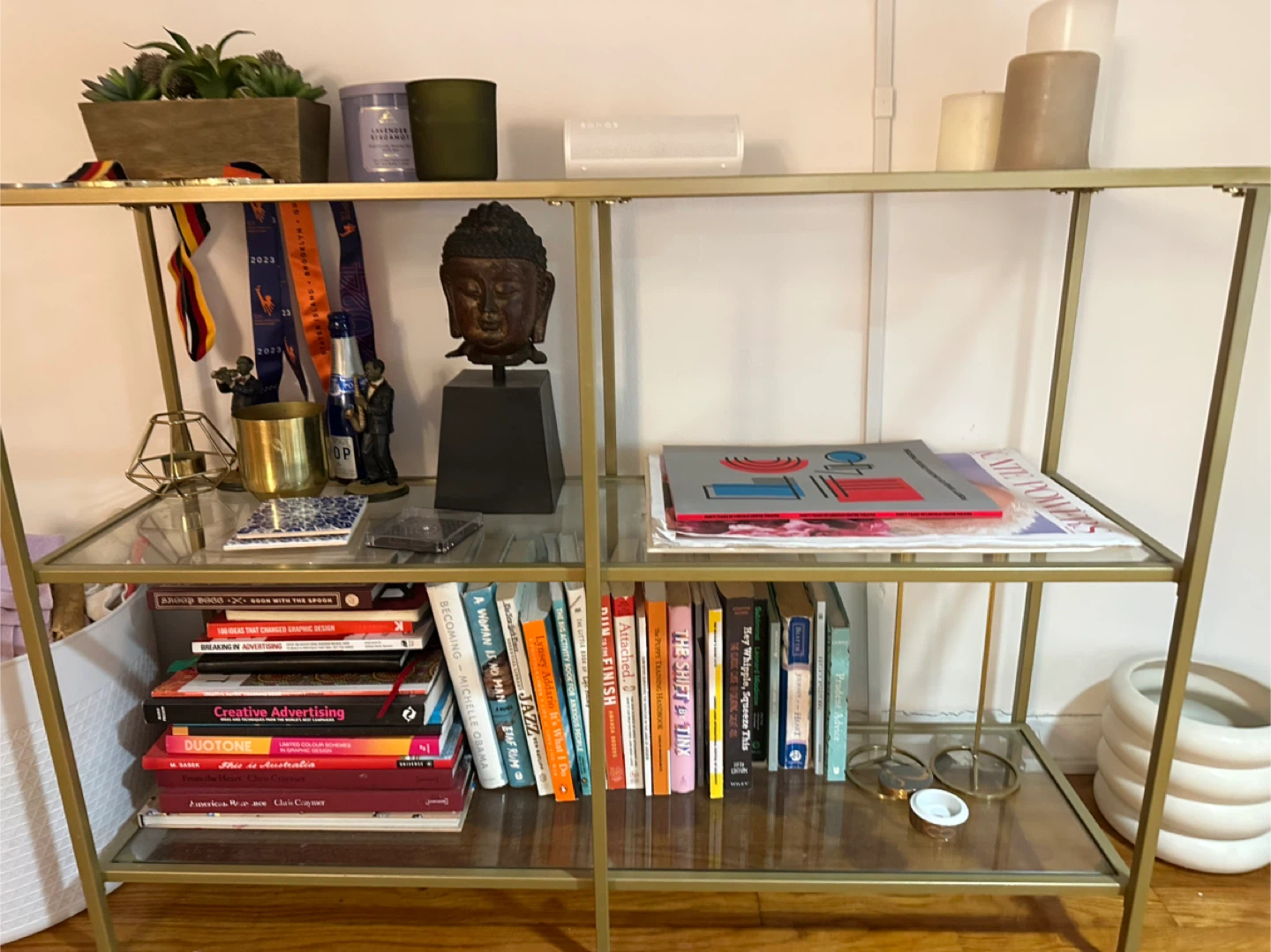 Gold Metal & Glass Shelf - photo 4