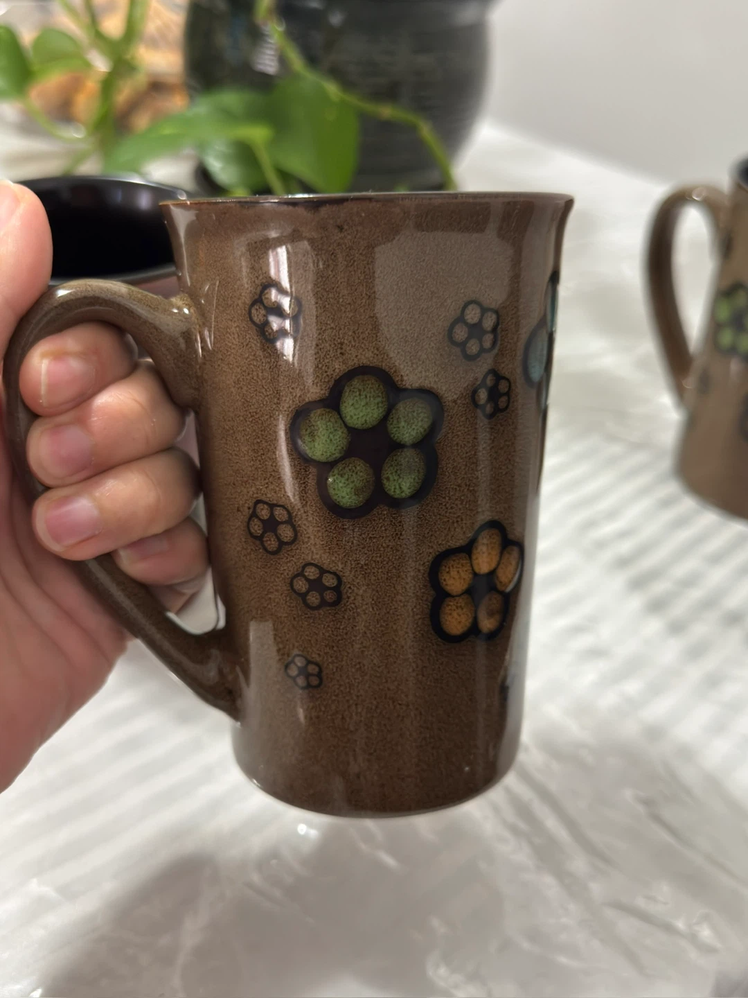Red & Brown Floral Coffee Mugs - photo 3