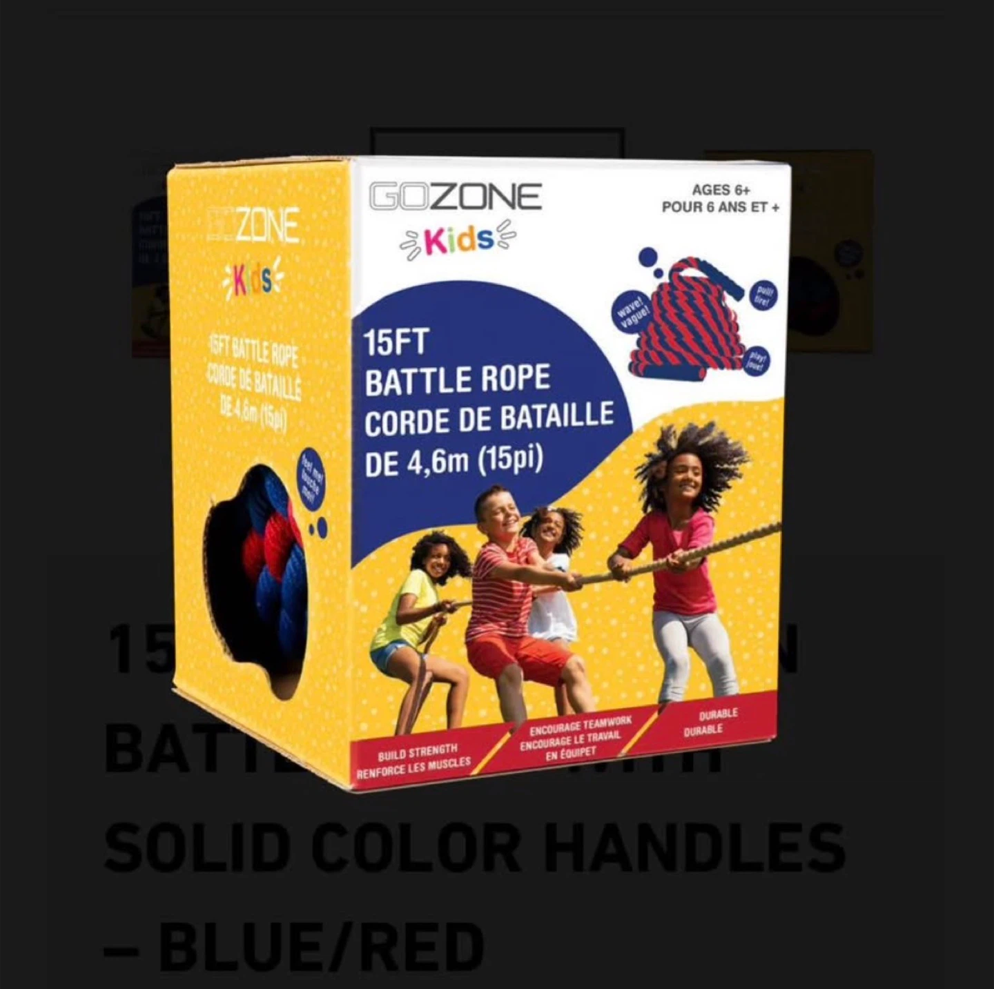 GoZone Kids 15ft Battle Rope - New in Box!