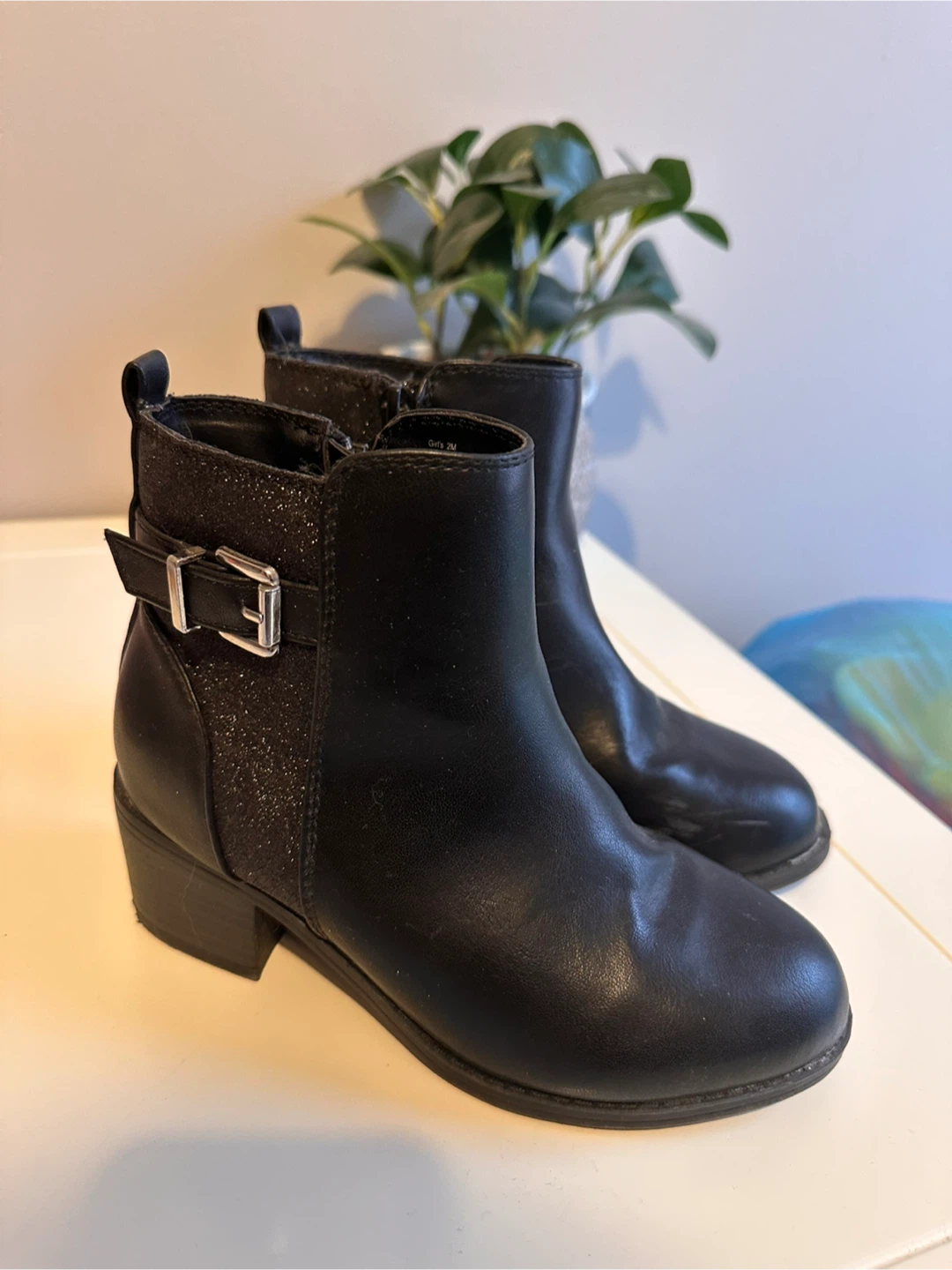 MIA Girl's GISSEL-C Black Ankle Boots - Size 2M