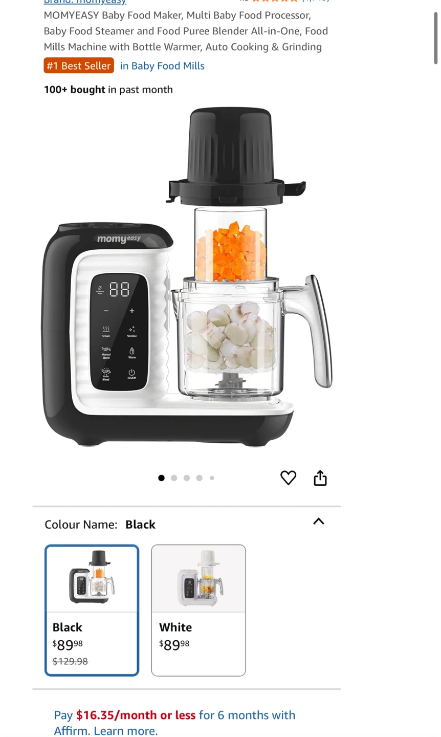 MOMYEASY Baby Food Maker - Black