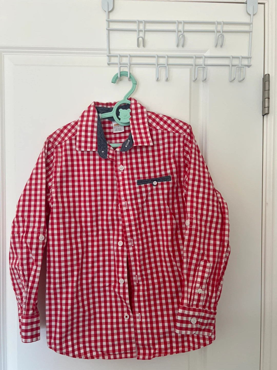 Gymboree Red & White Checkered Button-Down Shirt