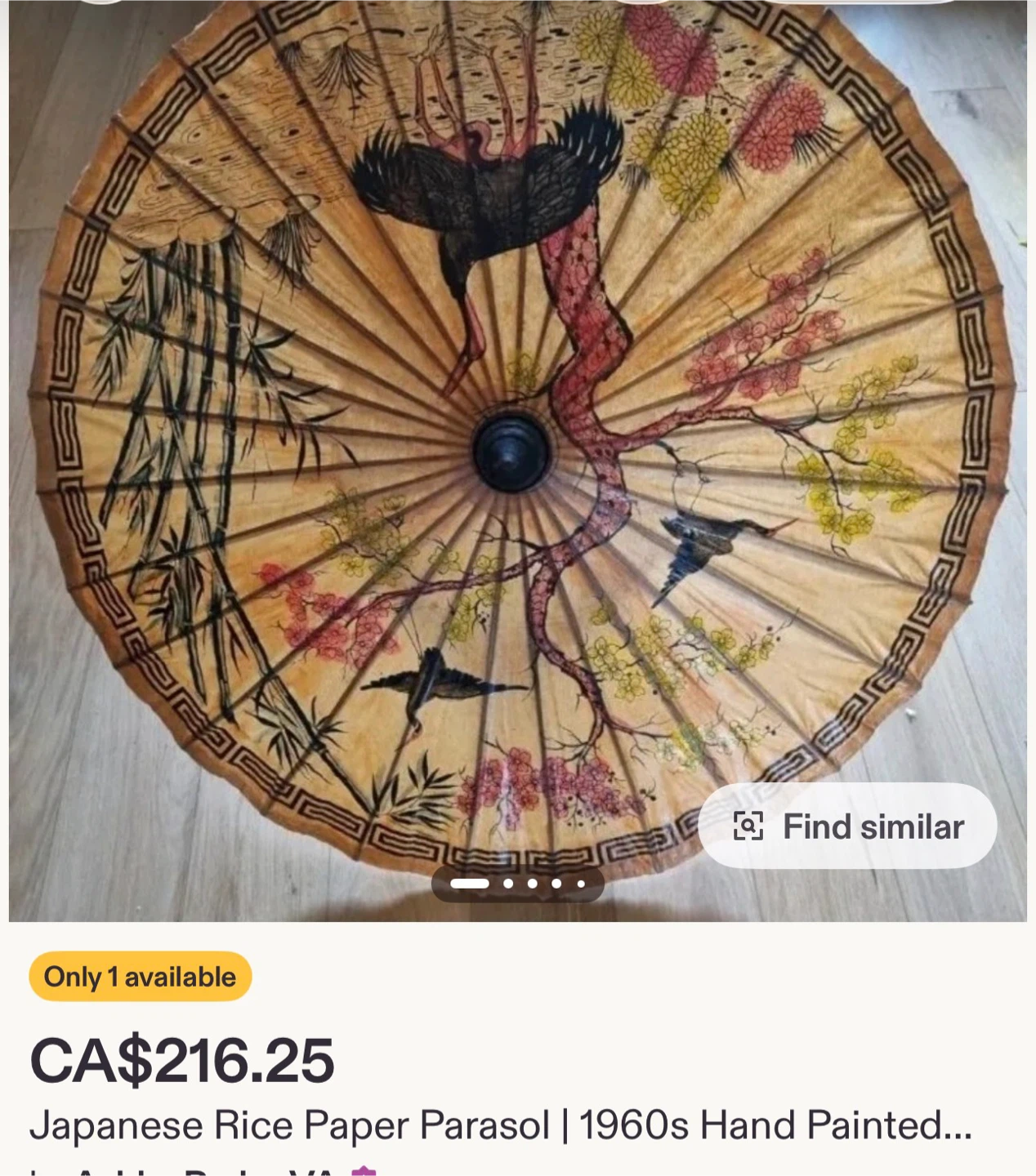 Vintage Japanese Rice Paper Parasol - photo 4