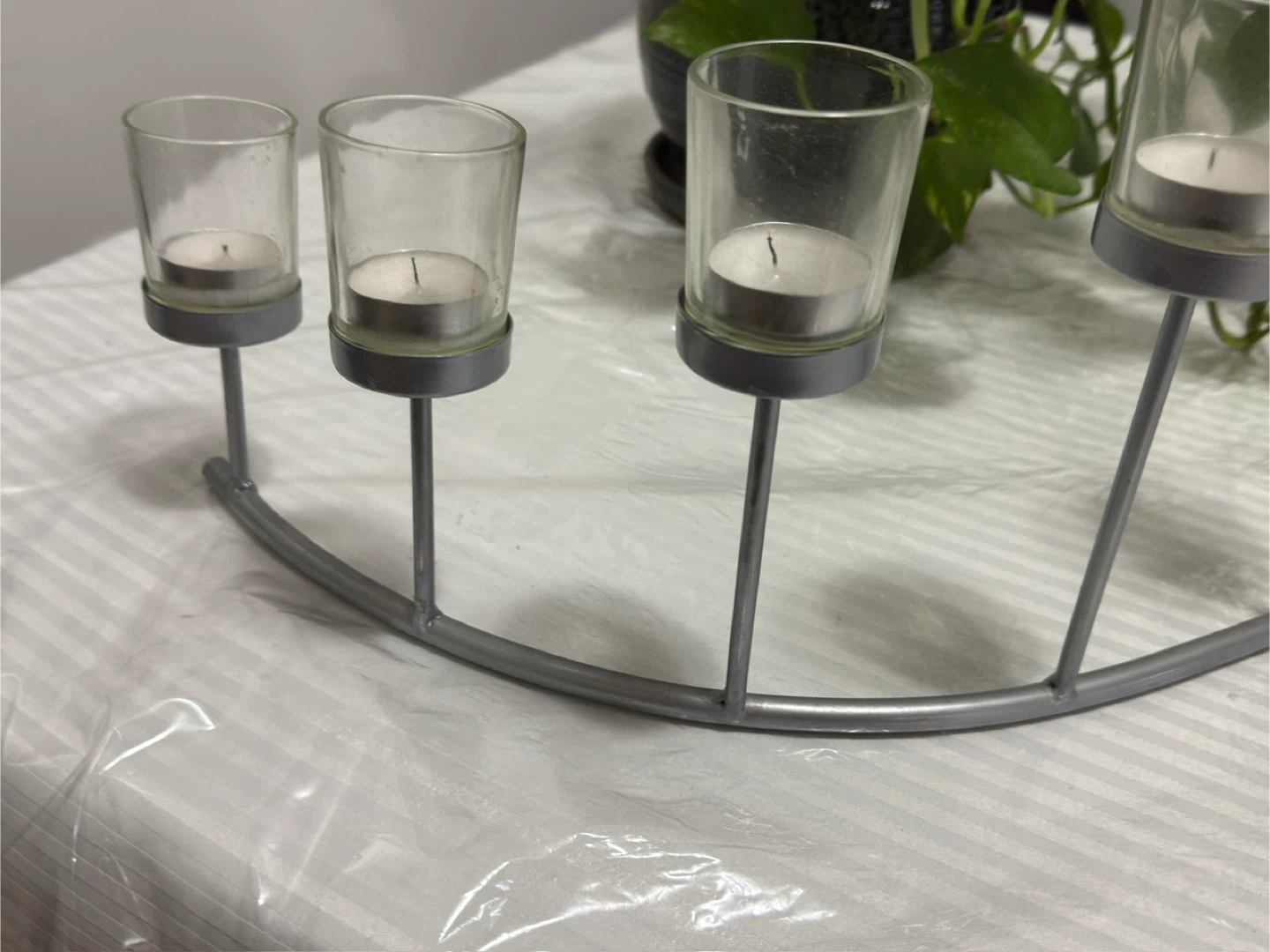 🥕Silver Metal Candle Holder - photo 2