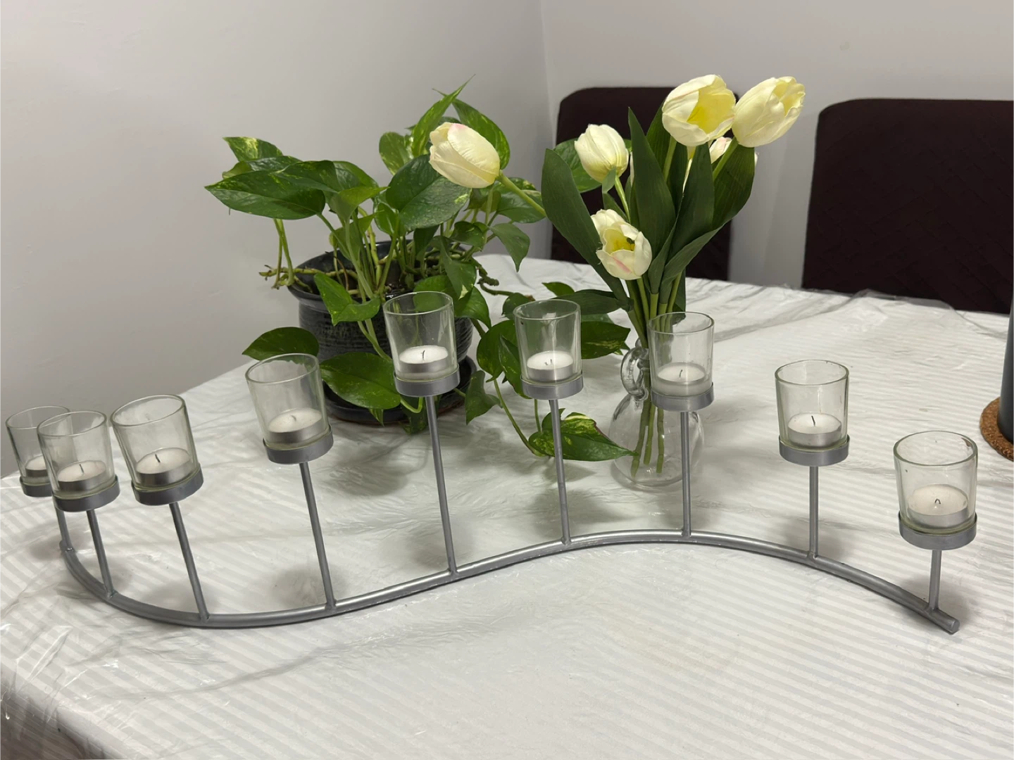 🥕Silver Metal Candle Holder