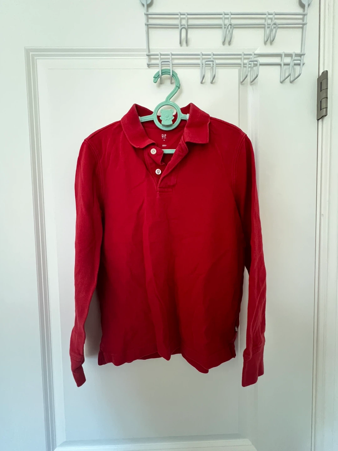 GAP Red Long Sleeve Polo Shirt