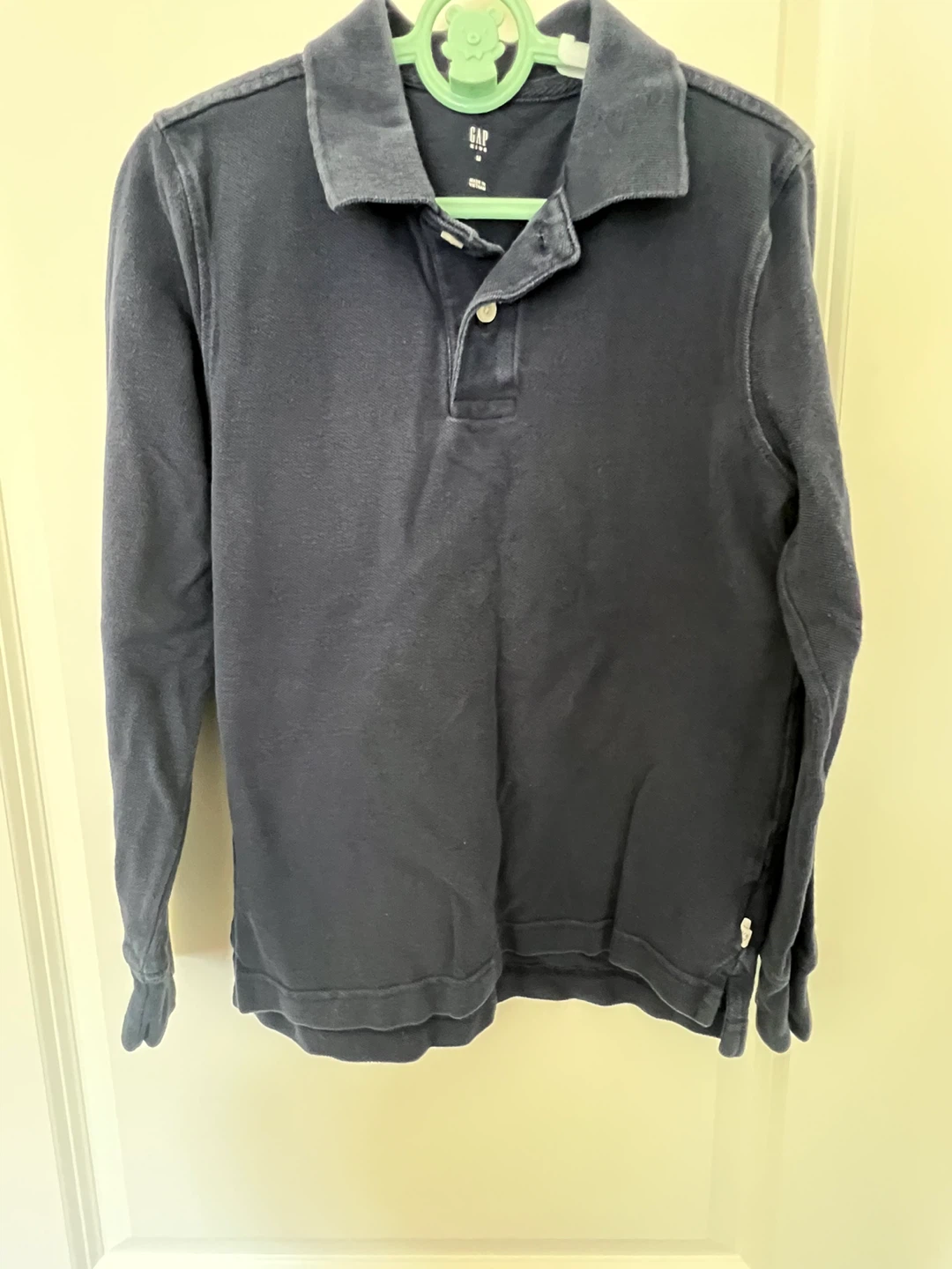 Gap Kids Navy Blue Long Sleeve Polo - Size 10