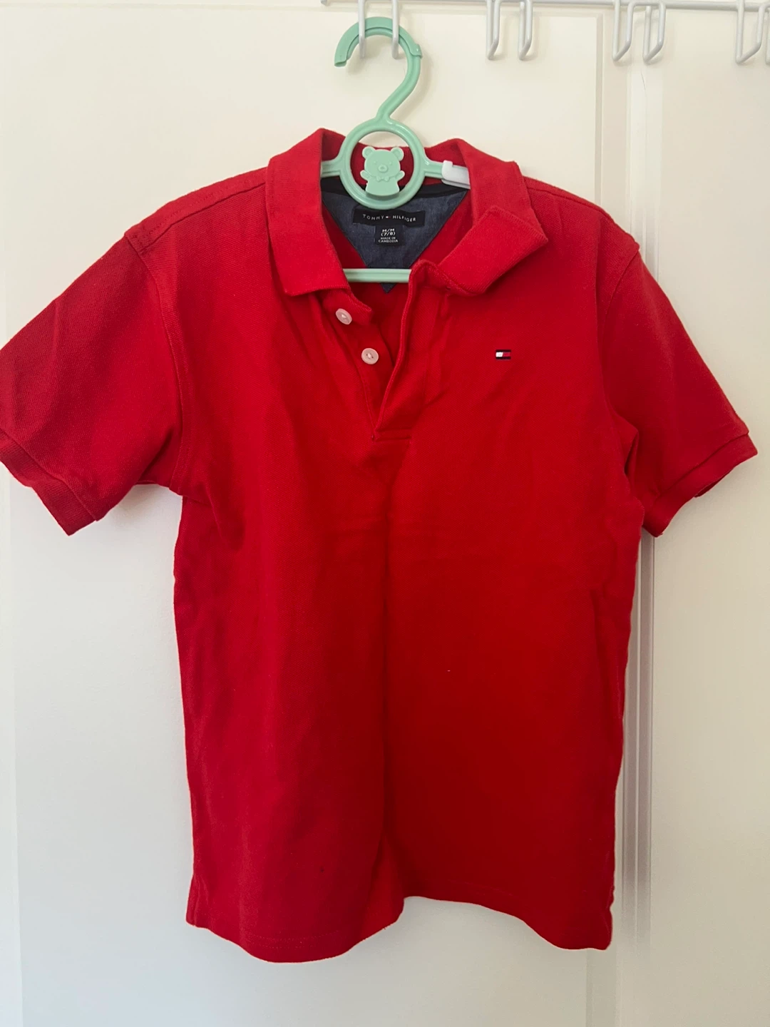 Tommy Hilfiger Red Polo Shirt, Size 7/8
