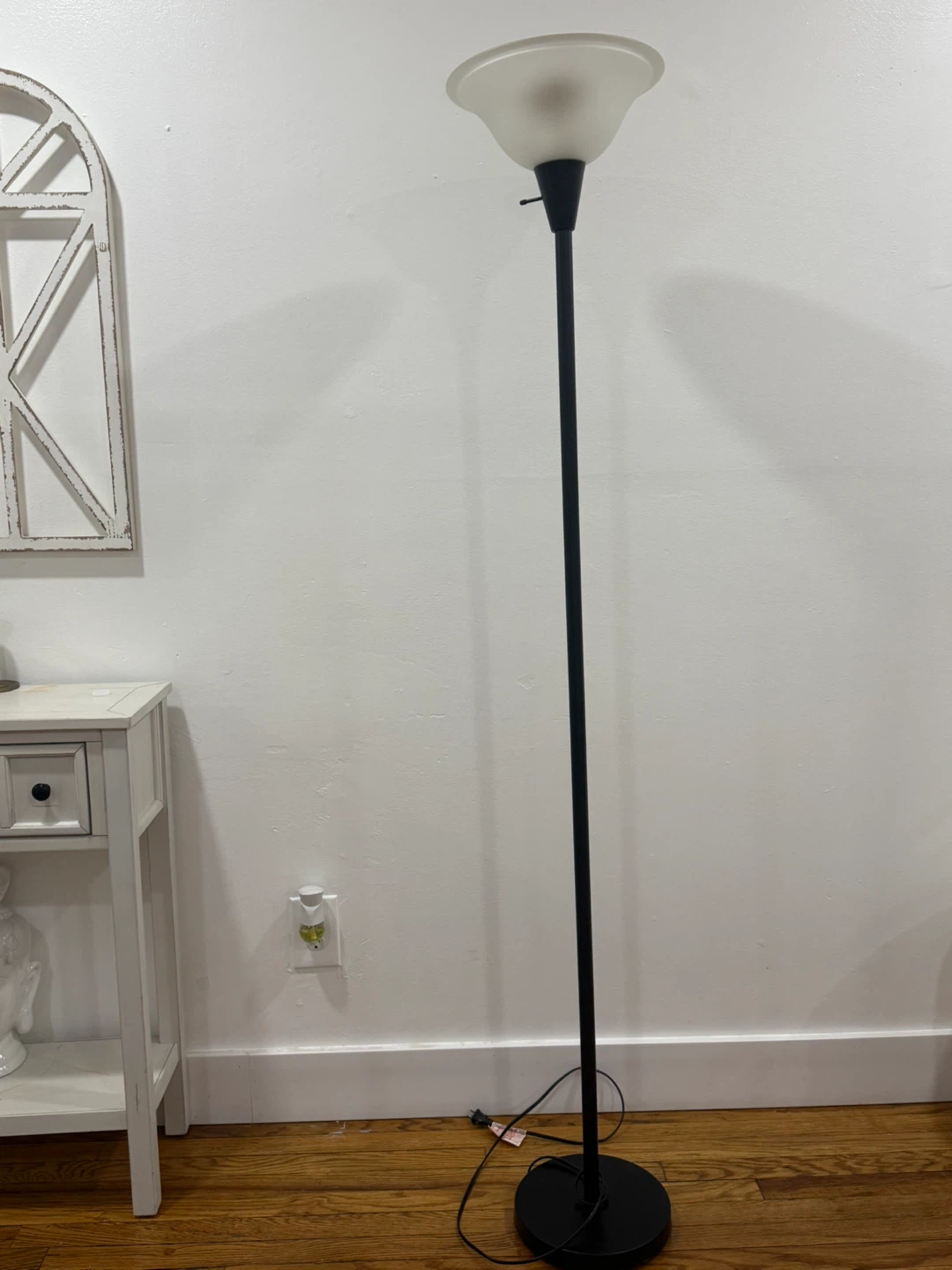 Black Floor Lamp with Frosted Glass Shade - photo 2