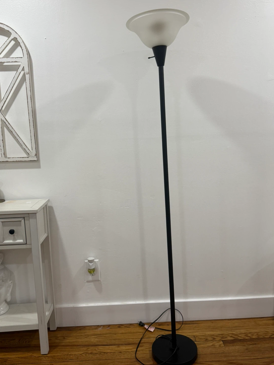 Black Floor Lamp with Frosted Glass Shade - photo 3