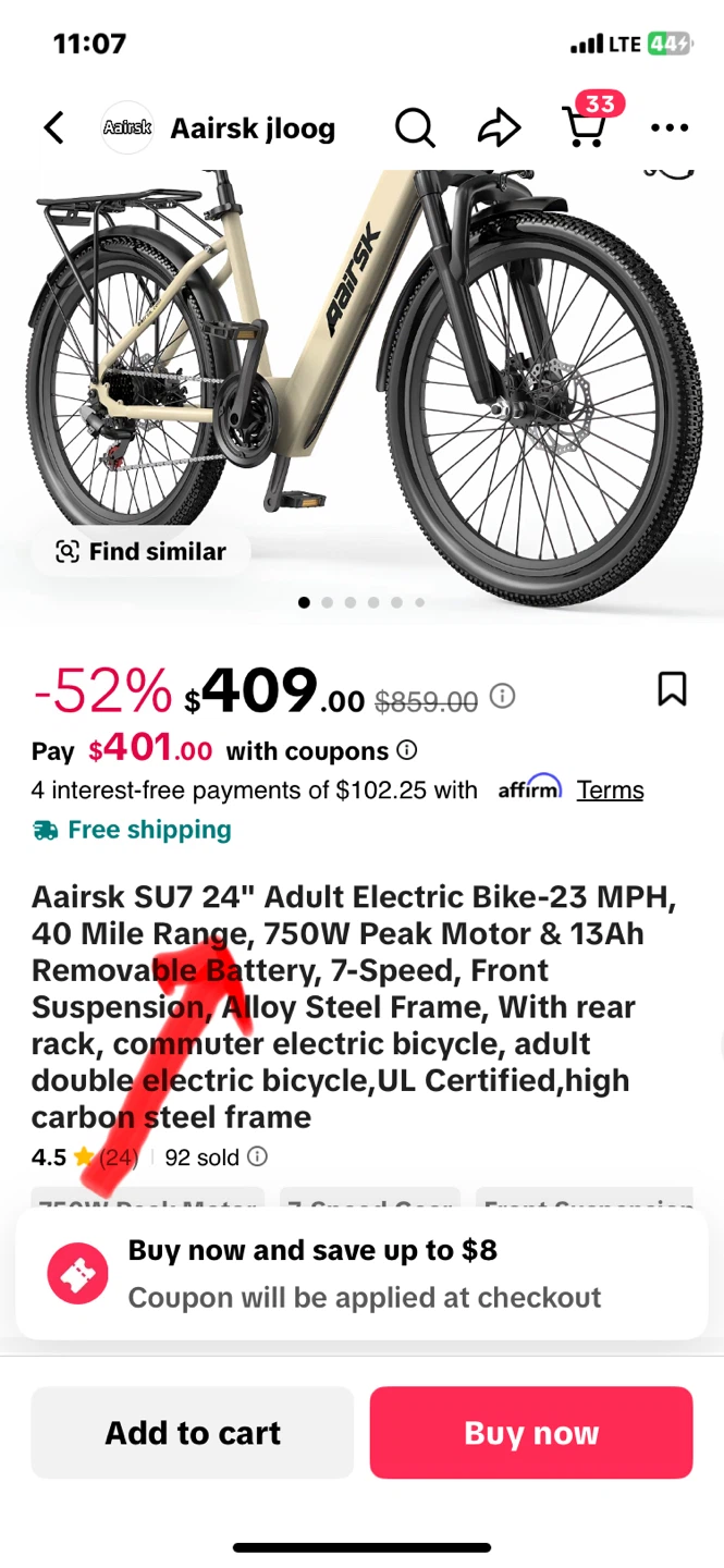 Aarsk SU7 24" Adult Electric Bike - photo 4