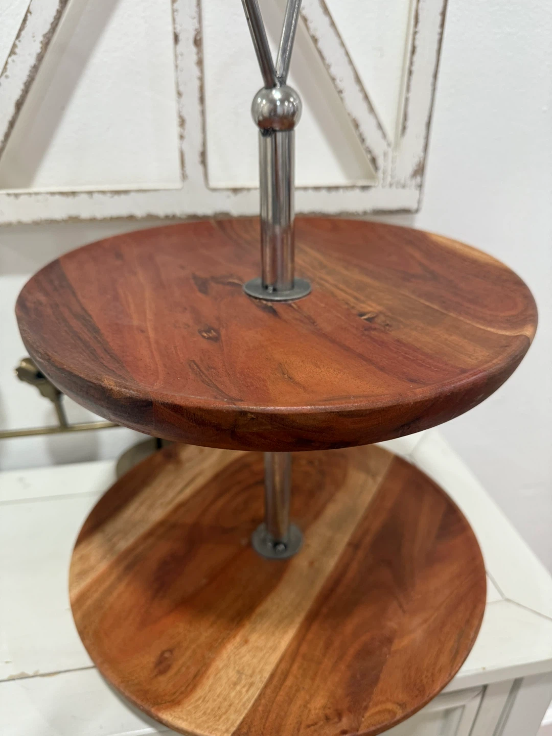 Two-Tiered Wood & Metal Serving Stand - photo 3