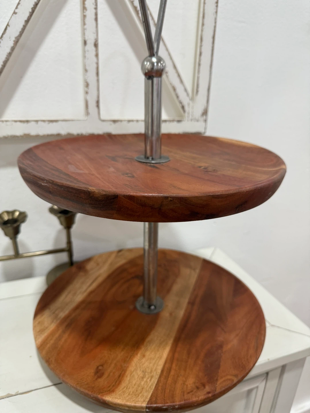 Two-Tiered Wood & Metal Serving Stand - photo 2