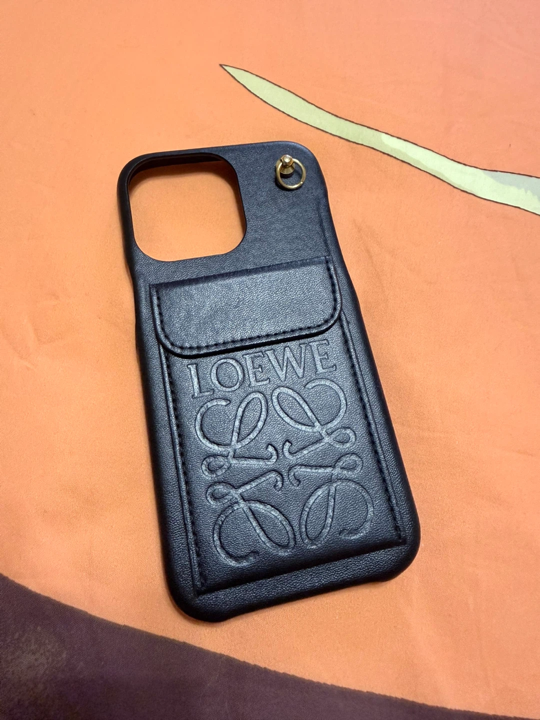 Loewe iPhone 14 Pro Max Case - Black Leather
