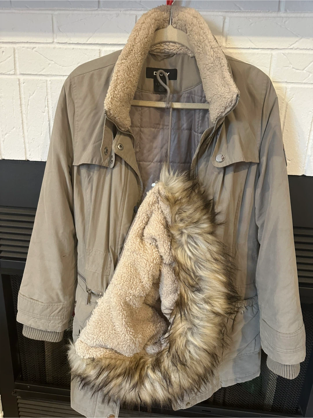 DKNY Beige Winter Coat