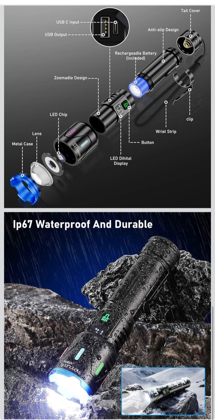 High Lumens Rechargeable Flashlight - photo 4