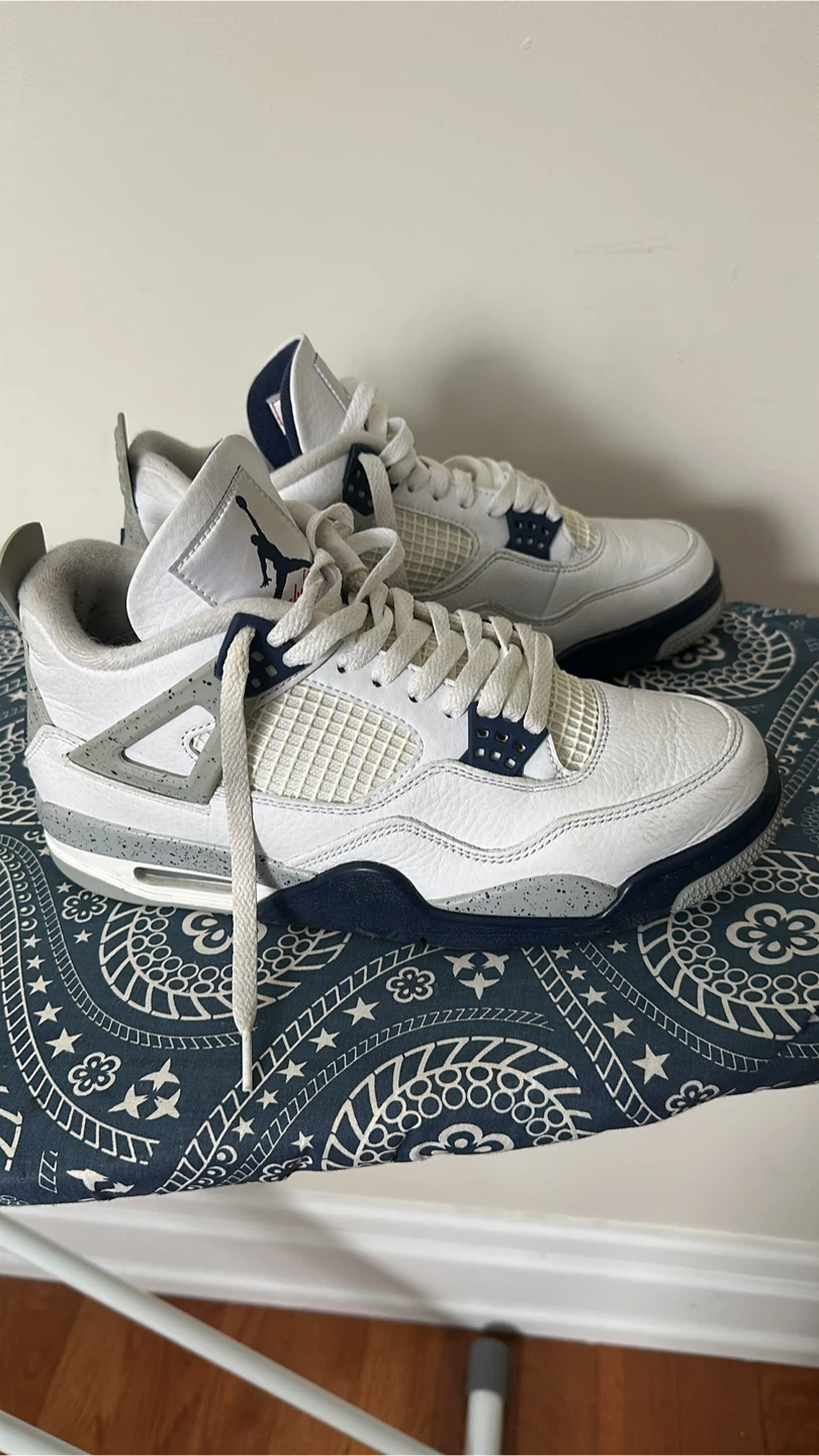 Nike Air Jordan 4 Retro White/Navy, US 9 - photo 3
