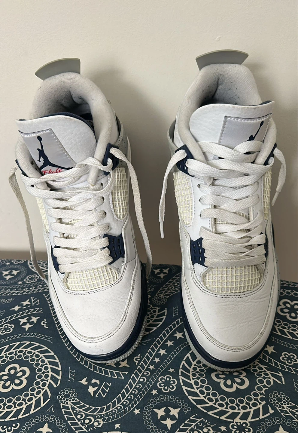 Nike Air Jordan 4 Retro White/Navy, US 9
